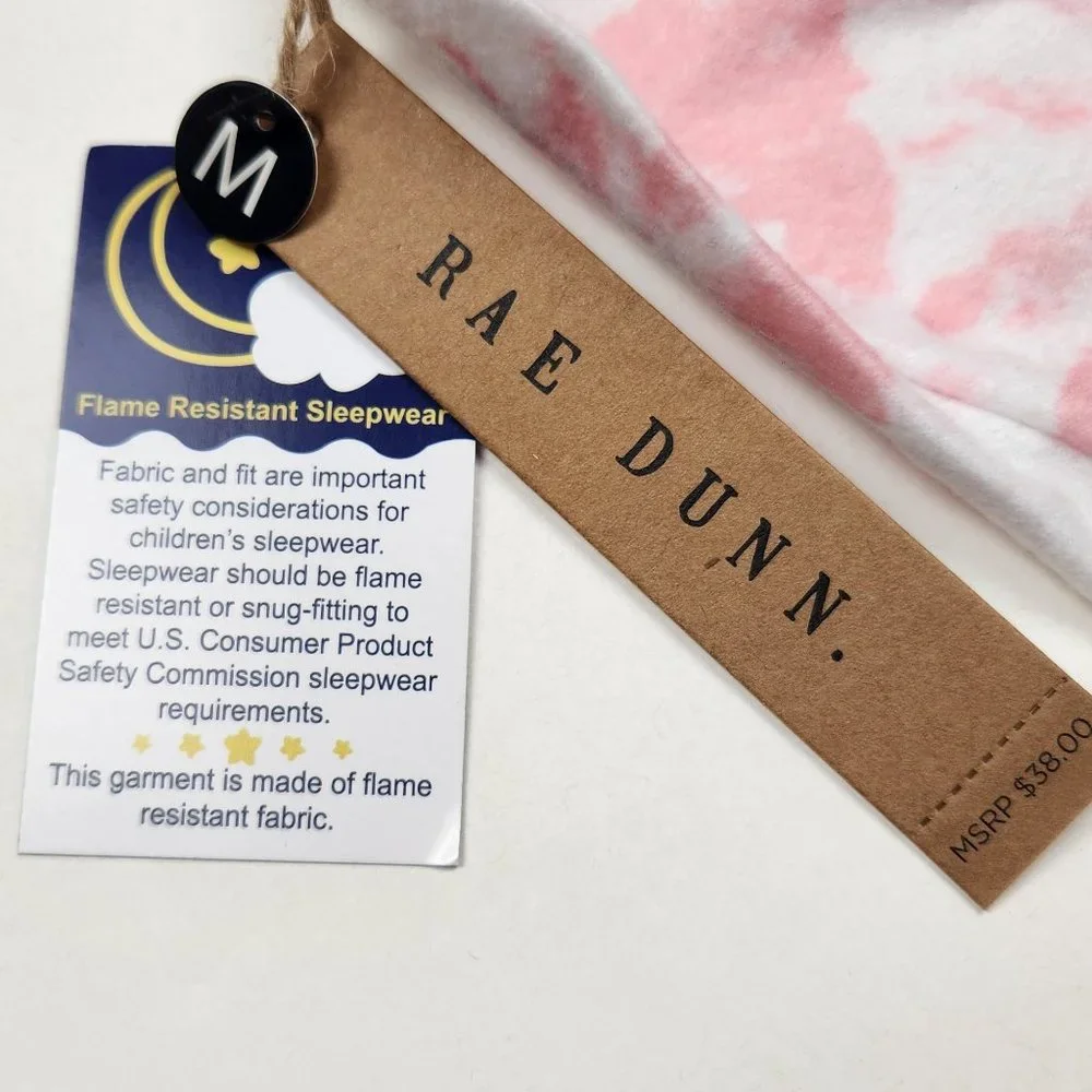 NWT Rae Dunn Pink Tie Dye Dream Long Sleeve Pajama Shirt sz Girl's M 7/8